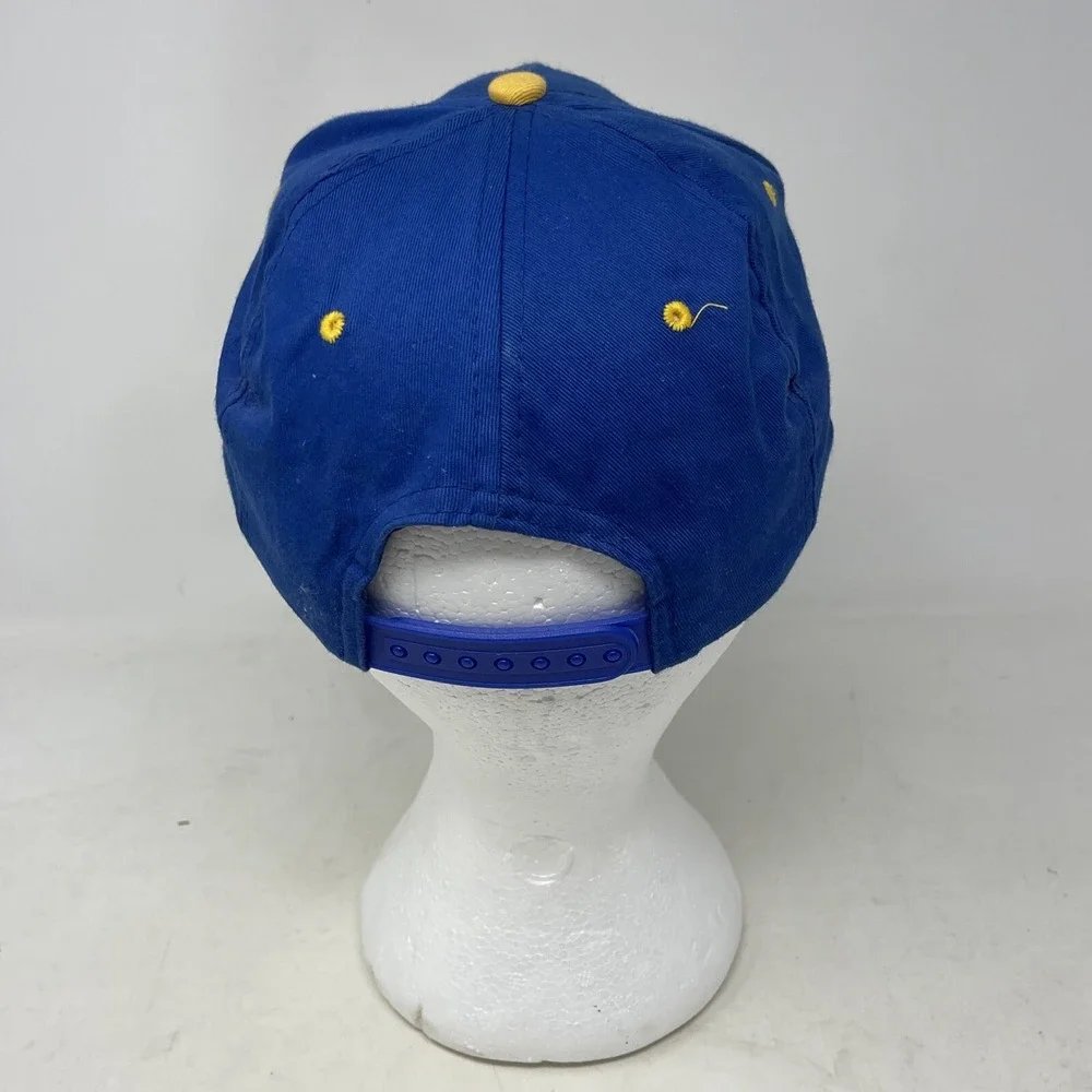 VINTAGE 90s Los Angeles Rams Snapback Hat Cap Adjustable Yellow Blue Size Youth